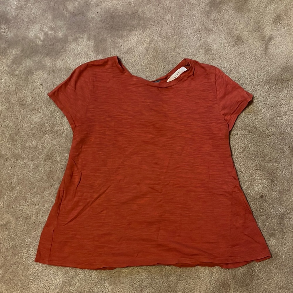 Ann Taylor Loft Orange tie back T-Shirt